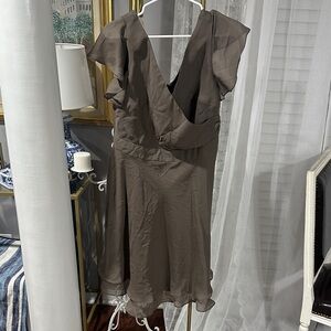 Aria Elegant Backless Brown Dress
